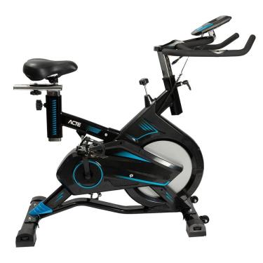 Imagem de Bicicleta Spinning Pro com Freio Mecânico Suporta Até 120kg Acte Sports E17 Azul
