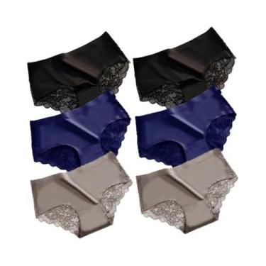 Imagem de Calcinhas Femininas De Renda Tamanho Grande WarmSteps 6 Peças/Conjunto