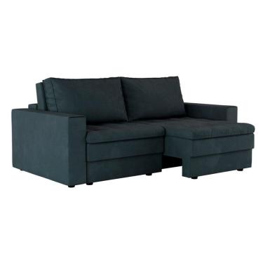 Imagem de Sofá 3 Lugares Retrátil Berna Suede Grafite 210 cm