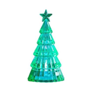 Imagem de Mini Enfeites De Árvore De Natal De Cristal Luminoso 2 Peças Decoraçõe