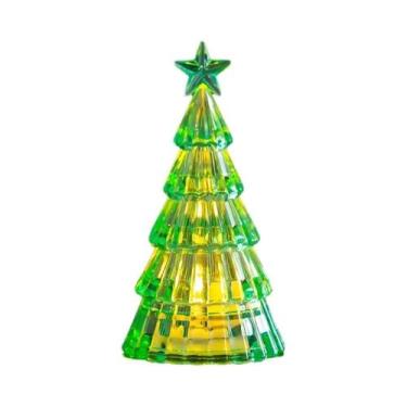 Imagem de Mini Enfeites De Árvore De Natal De Cristal Luminoso 2 Peças Decoraçõe