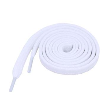Imagem de Par de Cadarço Chato 10 mm Branco 130Cm Amarrar Tenis Sapato - E.SETTI