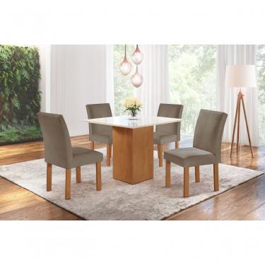 Imagem de Sala De Jantar 4 Cad Vidro 0,9x0,9m - Chicago - Sky Móveis