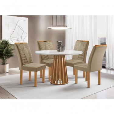 Imagem de Sala De Jantar 4 Cadeiras C Vidro 1,0m - Dublin - Sky Móveis