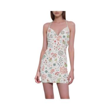 Imagem de Vestido Curto Floral Feminino Com Decote Halter Para O Verão, Sexy, Re
