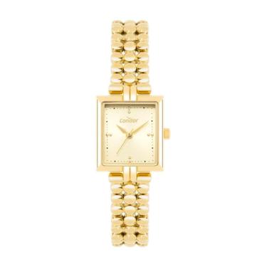 Imagem de Relógio Condor Feminino Ref: Co2035nuu/5x Retangular Bracelete Dourado