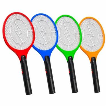 Imagem de Raquete Elétrica Mata Mosquito Recarregável Bivolt com Botão Segurança