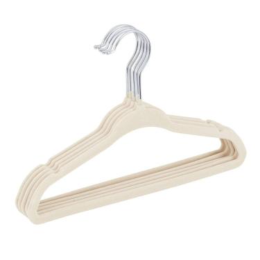 Imagem de Conjunto de Cabides de Veludo Creme 5 Peças - Mek