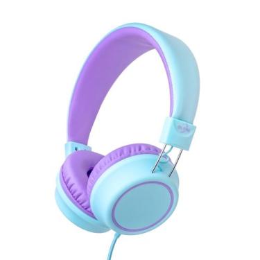 Imagem de Fones de ouvido Olyre Kids com fio com microfone para viagens escolare