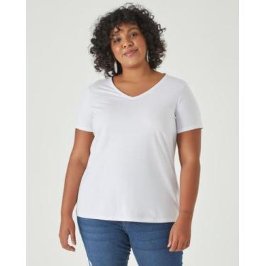 Imagem de Blusa Básica Feminina Plus Size Decote V Em Meia Malha Anti Odor - Mal