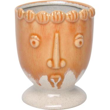 Imagem de CACHEPÔ VASO DECORATIVO PLANTA 15x12x12cm CERÂMICA LARANJA HOME&CO VISO