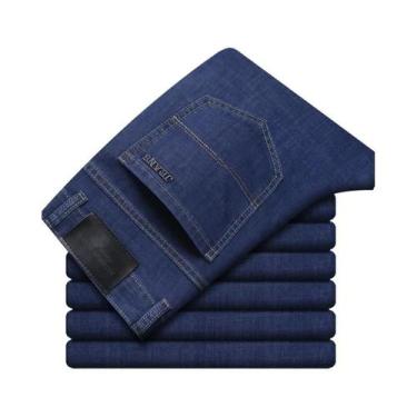 Imagem de Calças Jeans Masculinas De Verão Em Algodão Elástico Confortáveis Para