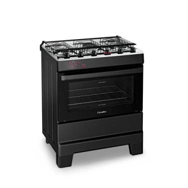 Imagem de Fogão Esmaltec Ideal Top 5 Bocas Preto Mesa Inox Acendimento Automátic
