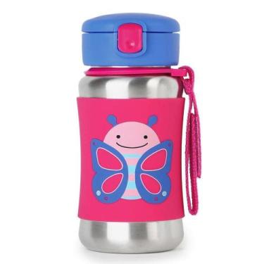 Imagem de Garrafa Térmica de Aço Inox Zoo Borboleta Skip Hop Rosa, Rosa, Único