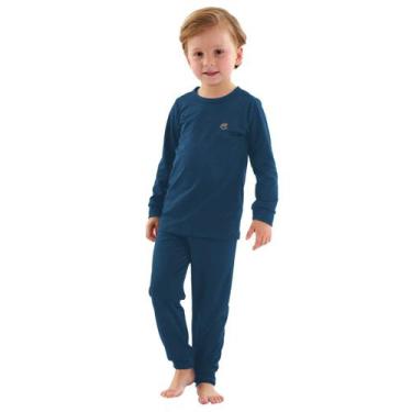 Imagem de Pijama Térmico Infantil Energy Thermo Dry Marinho Gibraltar Up Baby, 3