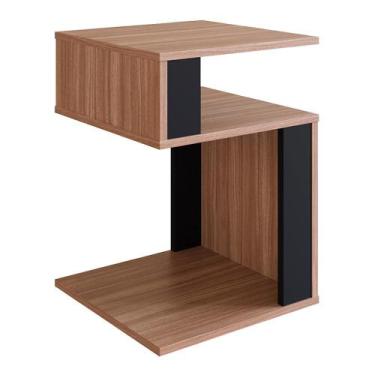 Imagem de Mesa Lateral De Apoio 2 Prateleiras B74 Montana Preto NOVAM - Nova Mob