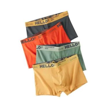 Imagem de Cuecas Boxer De Algodão plus Size Para Homens, 4 Peças, Lingerie Sexy 