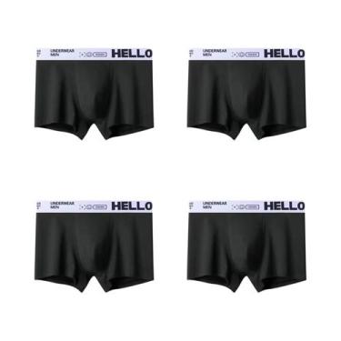 Imagem de Cuecas Boxer De Algodão plus Size Para Homens, 4 Peças, Lingerie Sexy 