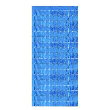 Imagem de Painel Decorativo Shimmer Wall Plástico Metalizado 100x200cm 1 Unidade Azul Royal Extra Festas