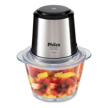 Imagem de Mini Processador de Alimentos Philco - PPS01I Inox Glass 2 em 1 Copo d
