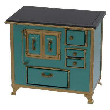 Imagem de Fogao a Lenha Venax GII n 2 Renaissance Premium Turquesa SE