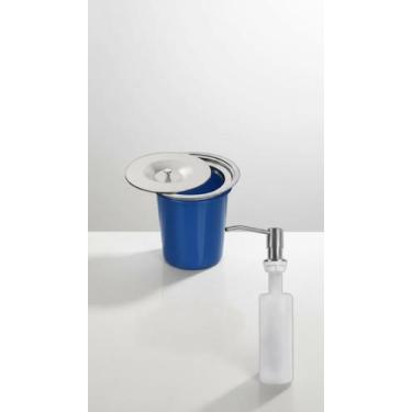 Imagem de Kit Lixeira Embutir Inox Com Dispenser Detergente 350ml - Congratulati