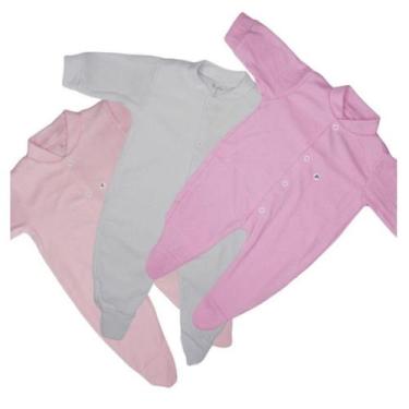Imagem de Kit Macacão 2 Peças Malha Canelada Bebê - Alyaht, Rosa, P