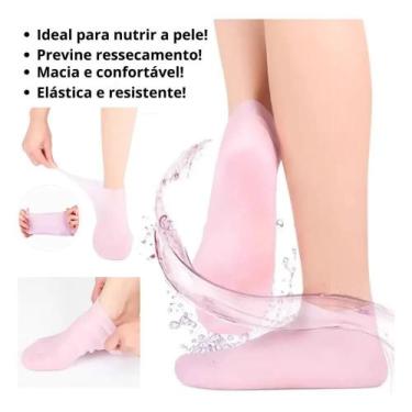 Imagem de Meia de silicone hidratante para os pés protetor de calcanhar ortopédi