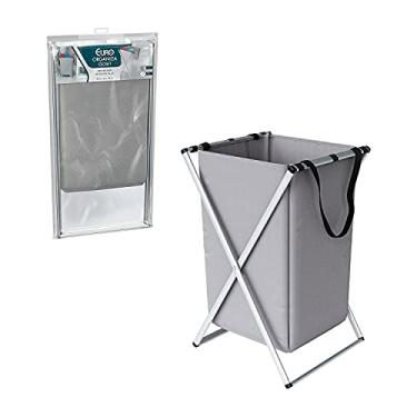 Imagem de Organizador dobrável de roupas sujas com 1 compartimento, Cinza, ORG0709, Euro Home