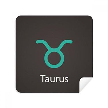 Imagem de Maio de abril Taurus Padrão Constelação Óculos Pano Limpador de Tela Tecido Camurça Pacote com 2