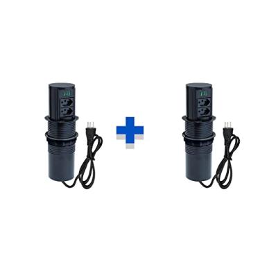 Imagem de Kit 2 Torres De Tomadas Totem Automático 2 Tom 10A 3USB 5.2A COR:PRETO
