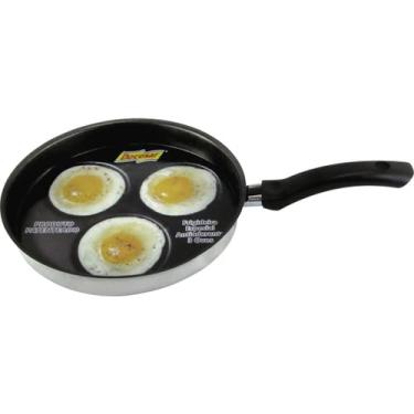 Imagem de Frigideira Fogão Lenha Antiaderente Teflon para 3 ovos