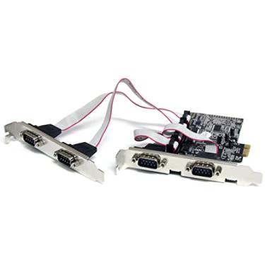 Imagem de StarTech.com Cartão adaptador serial PCI Express RS232 nativo de 4 portas com 16550 UART - Cartão serial de perfil baixo (PEX4S553), verde