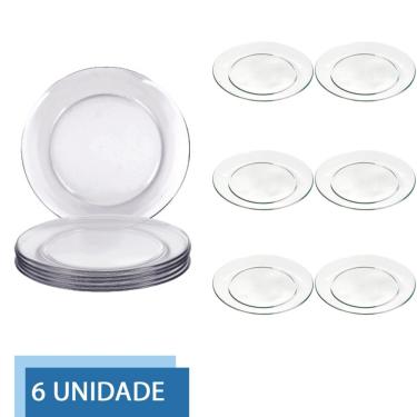 Imagem de Jogo 6 Pratos 26cm Redondo Raso Gourmet Refeição Duralex