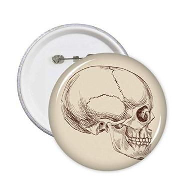 Imagem de Desenho de perfil humano l pinos redondos crachá botão emblema decoração acessório 5 peças