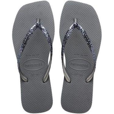 Imagem de Chinelo Havaianas Slim Square Glitter Cinza Aço