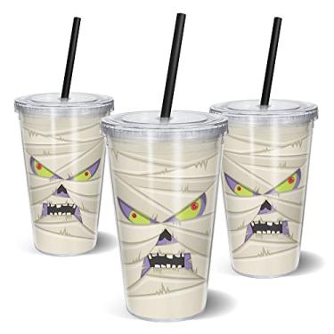 Imagem de Copo Canudo 600ml - Halloween Múmia