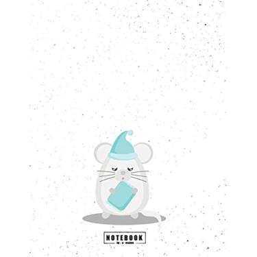 Imagem de Notebook: Cute rat on white cover and Dot Graph Line Sketch pages, Extra large (8.5 x 11) inches, 110 pages, White paper, Sketch, Draw and Paint: 4
