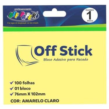 Imagem de Bloco Adesivo Off Stick 76X102 Amarelo 100 Folhas - Off Paper
