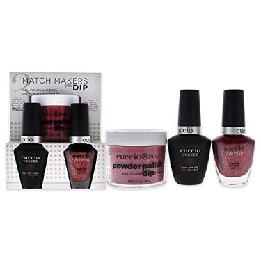 Imagem de Match Makers Plus Dip – Cheers to New Years da Cuccio para mulheres – 3 unidades de sistema de imersão em pó profissional de 45 g, esmalte de unhas de 12 g