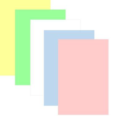 Imagem de Kit 500 Folhas Sulfite Rosa, Branco, Amarelo, Verde, Azul - Report