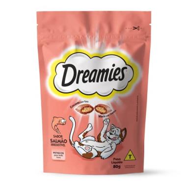 Imagem de Dreamies Petisco Salmão Irresistível Gatos Adultos 80G