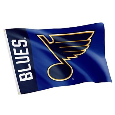Imagem de Desert Cactus Bandeira do time de Blues de St. Louis NHL National Hockey League 100% poliéster interno e externo 3 pés x 5 pés (bandeira do nome)