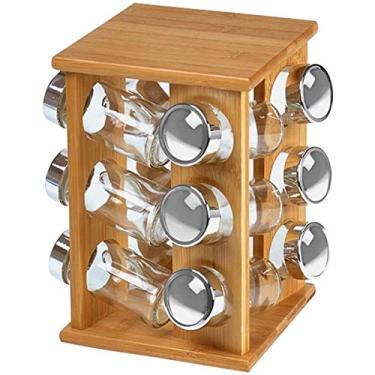 Imagem de Porta Condimentos Bambu 13 peças Cozinha Comida Culinária