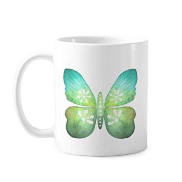 Imagem de Caneca de cerâmica com estampa floral de borboleta, copo de porcelana de café de cerâmica