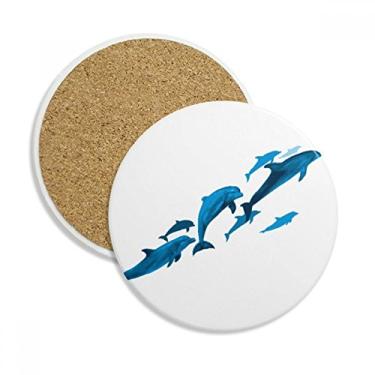 Imagem de Caneca de porta-copos Dolphin grande e pequena com proteção de mesa, pedra absorvente