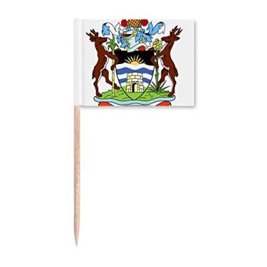 Imagem de Bandeira de palito de dente com emblema de São João Antígua e Barbuda