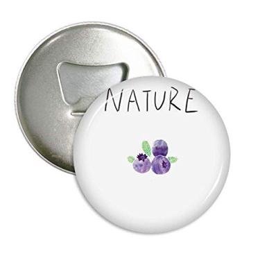 Imagem de Abridor de garrafa com ímã redondo de pintura de planta de mirtilo 3 peças