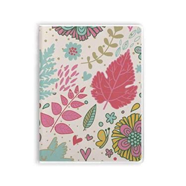 Imagem de Caderno de tinta de plantas com flores pintadas, capa de goma Diário de capa macia