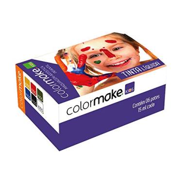 Imagem de Colormake Yur 1211 Pintura Facial Tinta Liquida Kids 6 Cores 15 Ml Cartela Com 06 Multicor